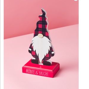 Rae dunn red "Merry & Bright" statue sign